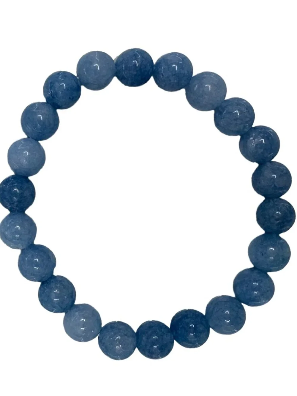 8mm Natural Blue Aquamarine Bead Bracelet Genuine Crystal Gemstone Custom Size